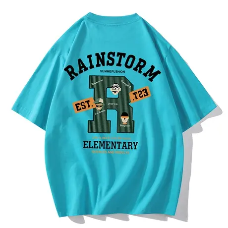 男士纯棉圆领短袖T恤夏季字母印花潮牌情侣装半袖体恤男装上衣服商品大图