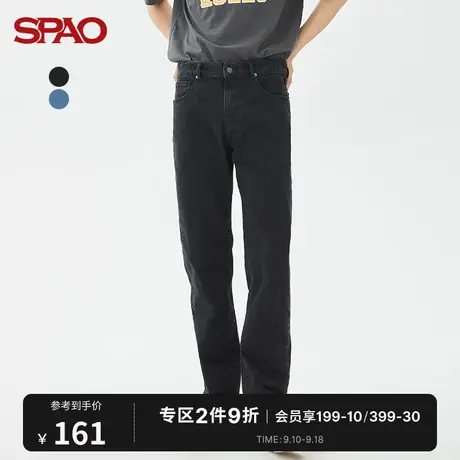 SPAO男士牛仔裤秋冬新款直筒复古休闲长裤SPTJC38P03图片