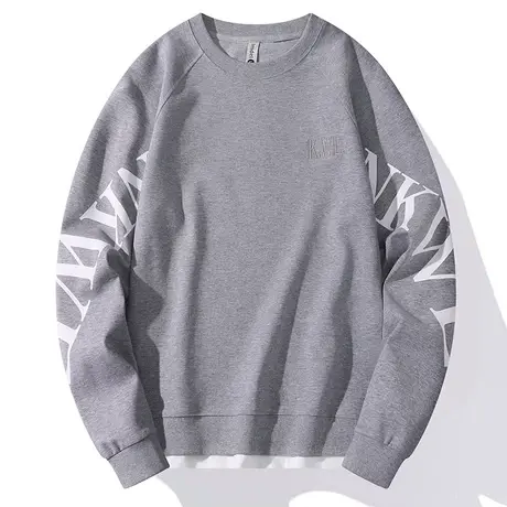 2022春季新款卫衣男士长袖t恤潮流宽松百搭高级感圆领上衣服男装商品大图