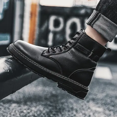 马丁靴男时尚钓鱼胶鞋劳保厨房鞋防水防滑洗车水鞋户外雨靴雨鞋男商品大图