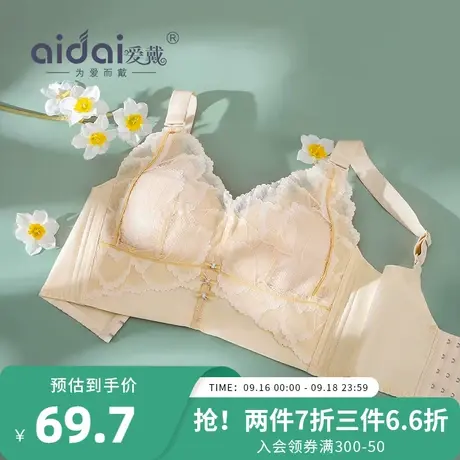 大胸显小胸内衣女全罩杯薄款无钢圈调整型收副乳防下垂宽肩带文胸商品大图