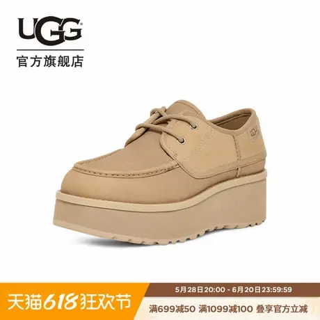 UGG秋季新款女士时尚舒适纯色系带圆头松糕厚底休闲鞋单鞋1163010商品大图
