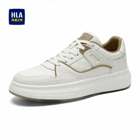 HLA/海澜之家男鞋新款春秋经典舒适厚底休闲板鞋百搭增高小白鞋男商品大图