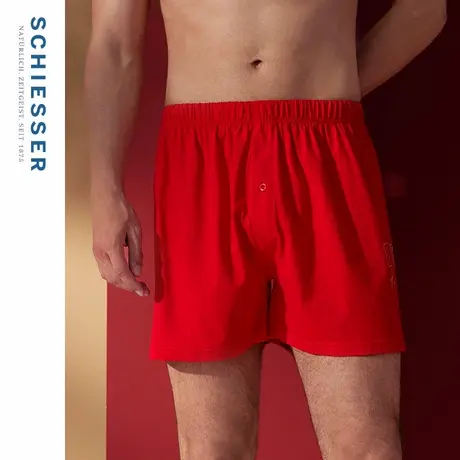 SCHIESSER舒雅男士纯棉鸿运麻将印花阿罗裤红品家居短裤21798X商品大图