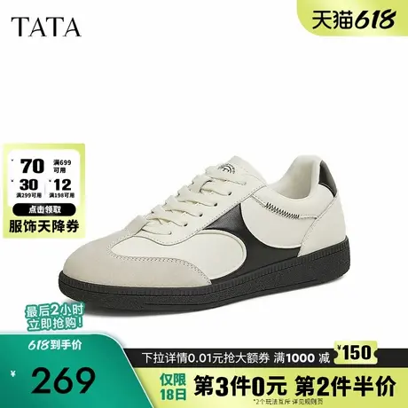 TATA他她女鞋2025年春季时尚休闲鞋德训鞋女新款厚底鞋子SLY01AM5图片