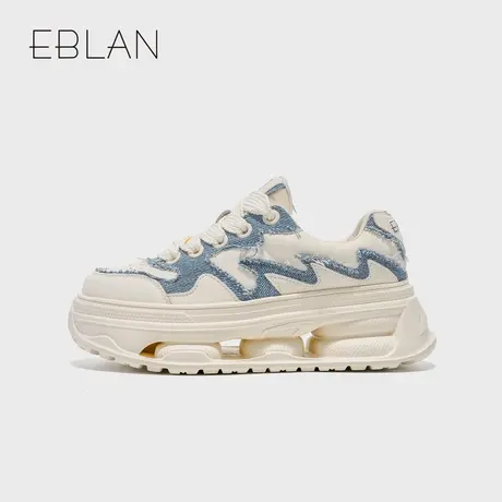 EBLAN/伊伴厚底百搭小白鞋2025春季新款时尚通勤休闲鞋EB633544D商品大图