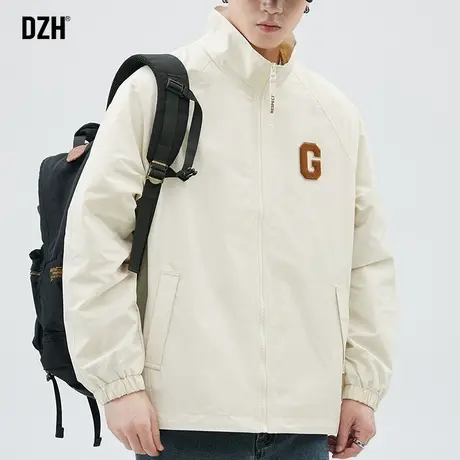 男士休闲立领夹克外套男高级感痞帅秋季上衣2023年新款美式冲锋衣商品大图