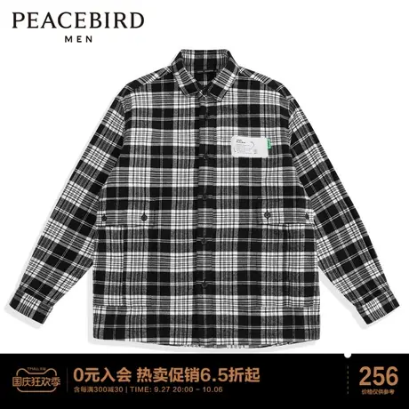 太平鸟男装 格纹衬衫休闲衬衣商品大图