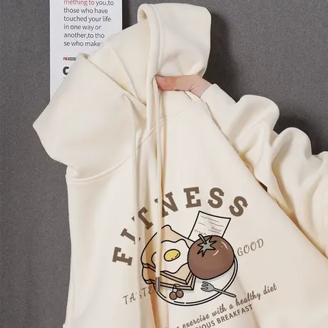 秋季美式复古卫衣女小个子2023新款爆款春秋女士外套学生连帽上衣商品大图