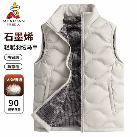 稻草人石墨烯羽绒马甲男2025新款秋冬季户外防风防水保暖背心女士商品大图