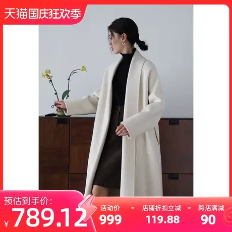 嘉茱莉2023秋冬新款1OO羊毛大衣外套女高级感毛呢大衣双面呢大衣商品大图