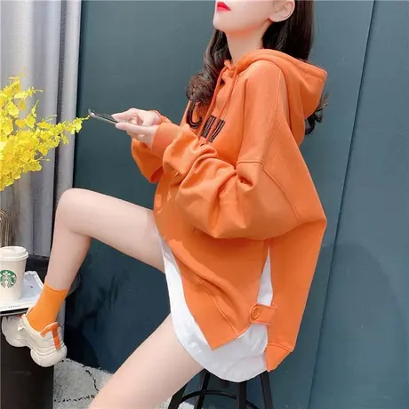 2023春装新款时尚宽松慵懒风百搭卫衣女连帽ins潮复古休闲外套潮图片