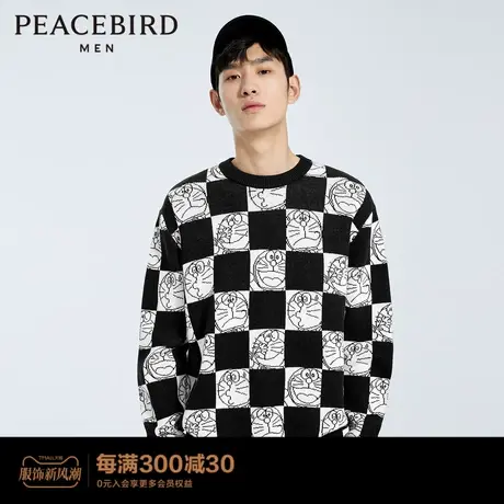 太平鸟男装  2022秋冬棋盘格针织毛衫B1EBC1342图片