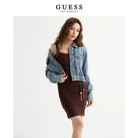GUESS女设计感短款气质上衣修身显瘦牛仔外套-W3PN75D51V0商品大图