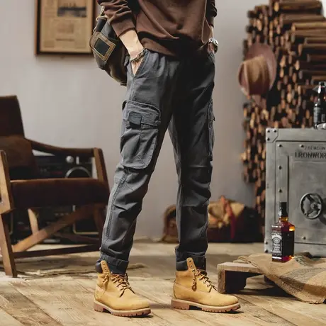 休闲裤男款多口袋复古百搭潮流男裤子休闲裤裤子男款休闲战术裤图片