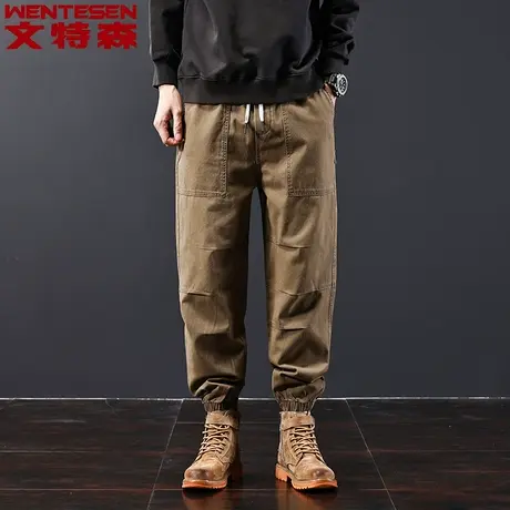 秋季新款男士休闲裤时尚宽松直筒裤韩版潮流潮牌青年工装哈伦裤商品大图