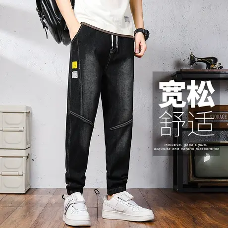 春季春秋款潮牌九分日系工装牛仔裤男士束脚宽松休闲裤子夏季男裤商品大图