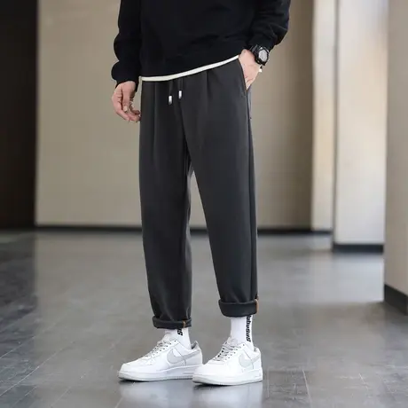 秋冬运动裤百搭痞帅时尚休闲裤子男士宽松哈伦裤松紧腰抽绳卫裤商品大图