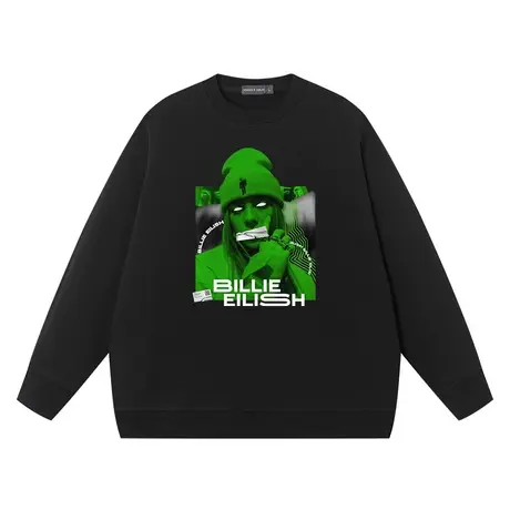 Billie eilish比莉艾利什美国歌手碧梨衣服宽松卫衣情侣装圆领图片