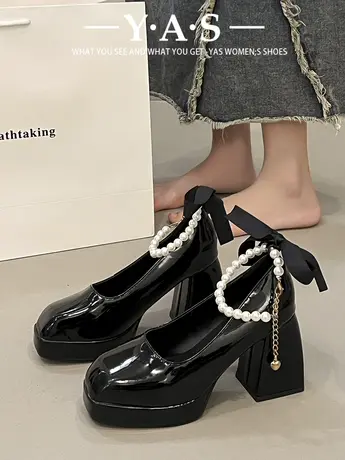 法式气质玛丽珍高跟鞋女春秋小个子2024新款设计感小众时尚单鞋商品大图