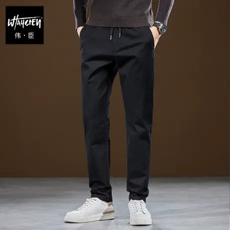 伟臣潮牌大码男装春夏休闲裤男胖子加肥加大宽松直筒弹力肥佬长裤商品大图