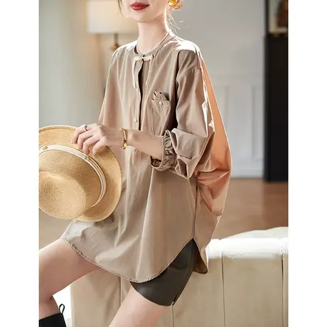 宝诗黎【新品价188元】蝙蝠袖钉珠宽松衬衫ALH6005商品大图