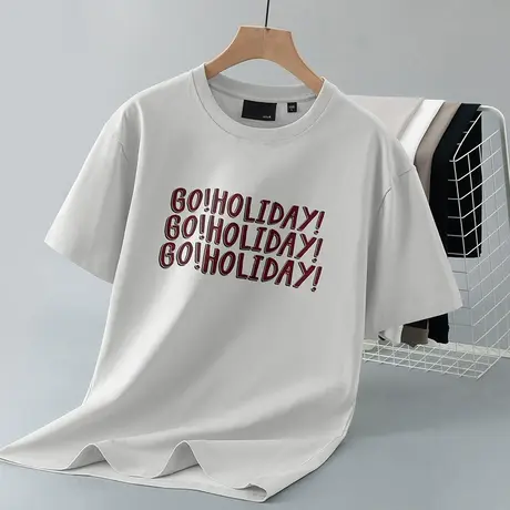 250g重磅纯棉短袖t恤男夏季宽松圆领上衣服体恤美式潮流全棉半袖商品大图