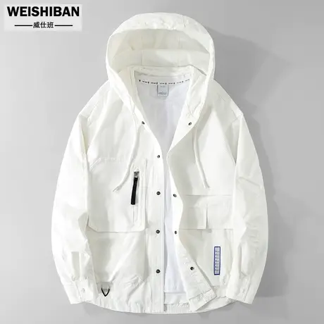 美式休闲宽松多口袋冲锋衣外套男潮牌cityboy连帽机能工装夹克男商品大图