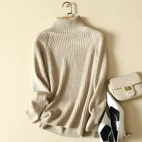 加厚高领毛衣女内搭2022新款秋冬装慵懒风气质宽松外穿打底针织衫商品大图