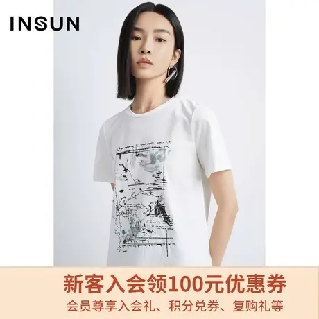 恩裳夏季时尚白色打底纯棉短袖T恤女图片