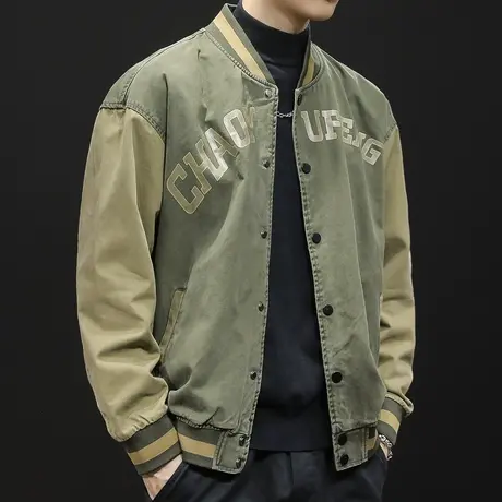 棒球服外套男加绒秋冬款潮ins美式复古男士休闲夹克大码2023新款图片