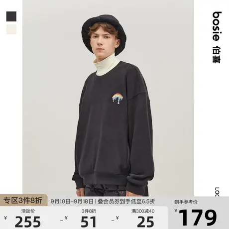 bosie2023年冬季新款卫衣男情侣款彩虹夜光套头卫衣舒适上衣潮商品大图