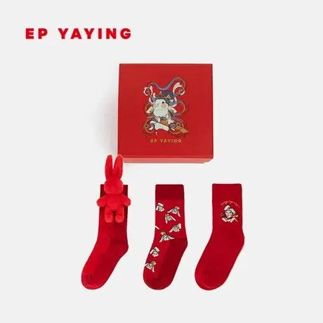 EP YAYING雅莹饰品 国潮提花棉袜鸿运中筒袜 商场同款新品ZU06A图片