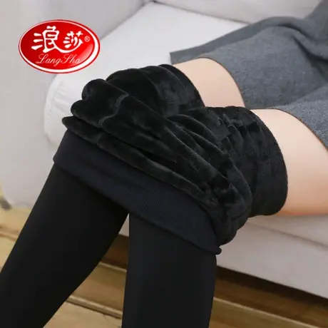 浪莎女保暖裤秋冬款加绒加厚打底袜显瘦丝袜外穿加大码冬季打底裤商品大图