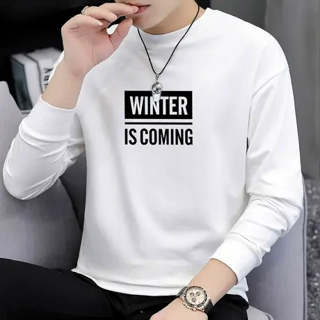 2023新款卫衣男秋冬圆领套头长袖加绒加厚无帽衫潮流百搭秋装上衣商品大图