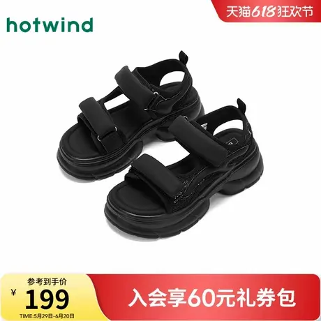 热风外穿凉鞋女款2025年夏季新款海边沙滩休闲鞋子魔术贴厚底女鞋图片