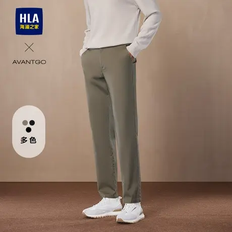 HLA/海澜之家轻商务经典系列休闲裤25春季新款时尚显瘦卡其裤子男商品大图