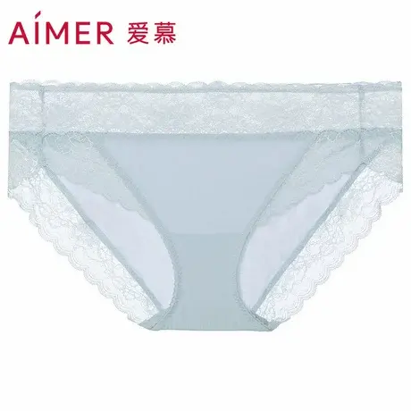 3条179元|爱慕内裤女性感蕾丝棉底裆轻薄款透气纯色高低腰三角裤商品大图