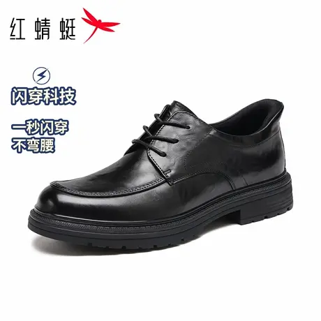 【闪穿系列】红蜻蜓男鞋秋冬季男士一脚蹬休闲皮鞋男商务正装真皮商品大图