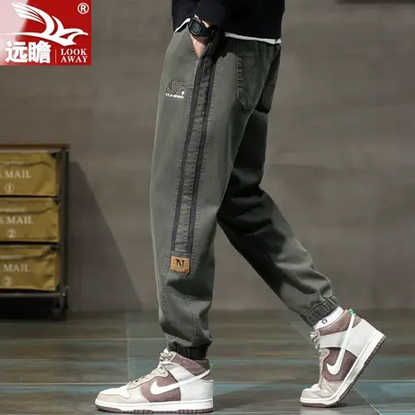 男士休闲裤2023秋季新款宽松束脚哈伦裤春秋款潮牌工装运动长裤子商品大图