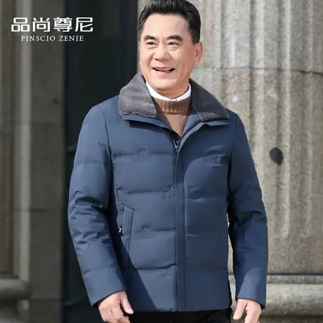 男士短款羽绒棉服加厚保暖翻领商务休闲款爸爸冬装中老年棉衣外套商品大图