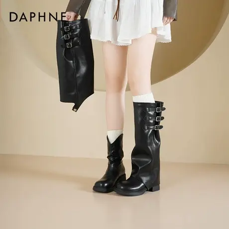 达芙妮美拉德长筒靴女2025新款秋冬西部靴子女两穿裤管靴堆堆靴女商品大图