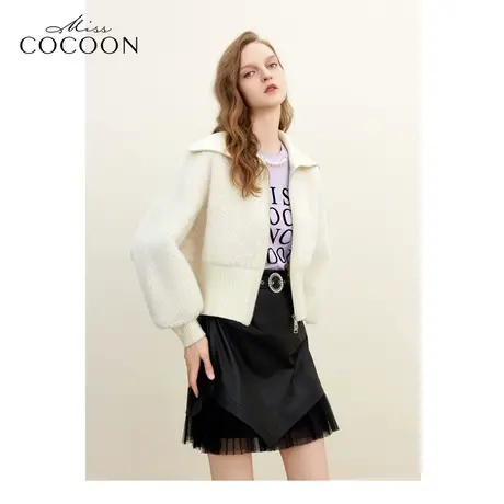 missCOCOON时尚大翻领皮草2023冬装新款女装俏皮美观大气皮草外套商品大图