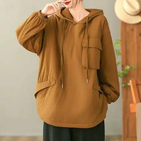 dza 复古短款加厚保暖棉衣外套女冬新款宽松棉服上衣套头连帽棉袄商品大图