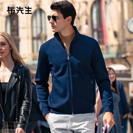 MrBu布先生双侧防水口袋羊毛针织夹克加厚羊毛外套男BT12338商品大图