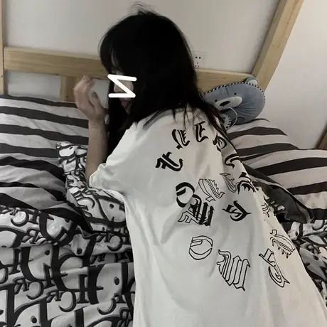 美式复古日系短袖t恤女夏季纯棉半袖ins设计感小众chic港味上衣服商品大图