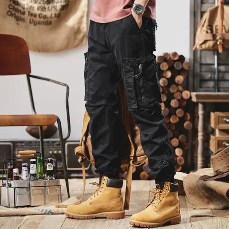 Modi Nick/摩帝尼克潮牌男士工装裤宽松直筒束脚休闲裤百搭男长裤图片