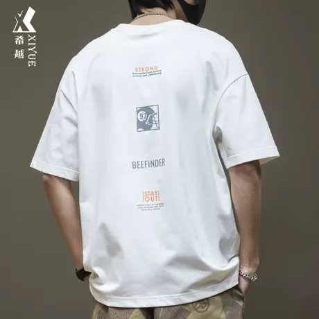 夏季潮牌重磅300克T恤男短袖宽松大码男款男士加肥加大纯棉打底衫商品大图