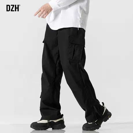 男士黑色工装裤子男款美式高街2023新款男裤秋款直筒休闲裤伞兵裤商品大图