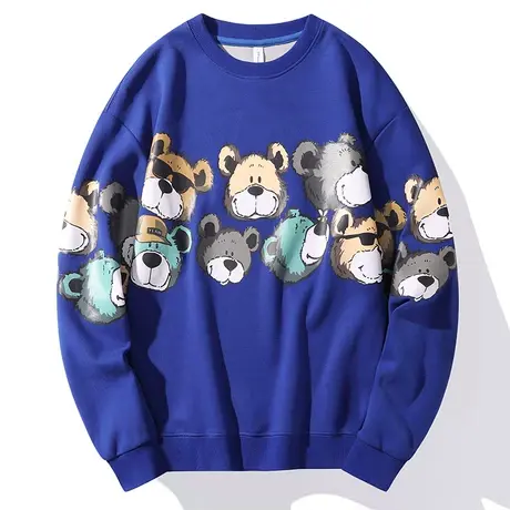 卫衣男春季潮流圆领小熊一暖潮牌春款男女同款2022新款潮流上衣男图片